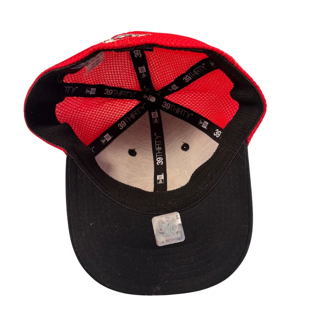 New Era 39THIRTY Kansas City Chiefs‎ Hat Kids Youth Black Red Mesh Stretch Fit - Picture 6 of 11